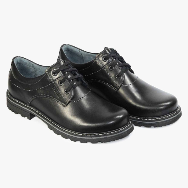 BUTY MĘSKIE TRAPERY SKÓRZANE CZARNE KAMPOL 32/15