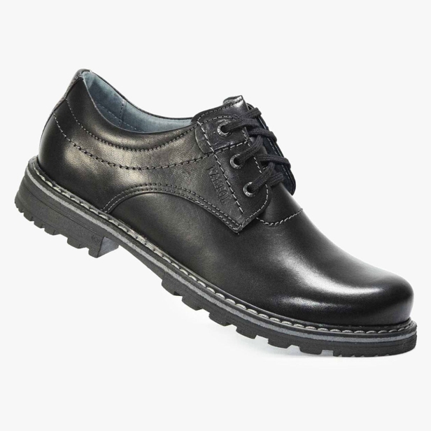 BUTY MĘSKIE TRAPERY SKÓRZANE CZARNE KAMPOL 32/15