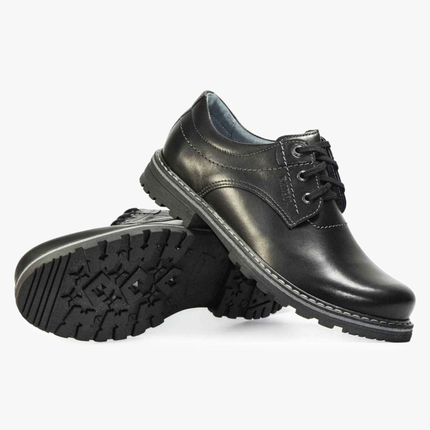 BUTY MĘSKIE TRAPERY SKÓRZANE CZARNE KAMPOL 32/15