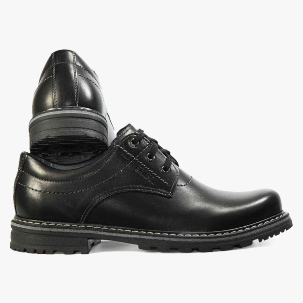 BUTY MĘSKIE TRAPERY SKÓRZANE CZARNE KAMPOL 32/15