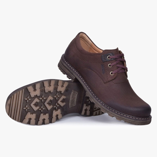 BUTY MĘSKIE TRAPERY SKÓRZANE CIEMNY BRĄZ KAMPOL 32/OL