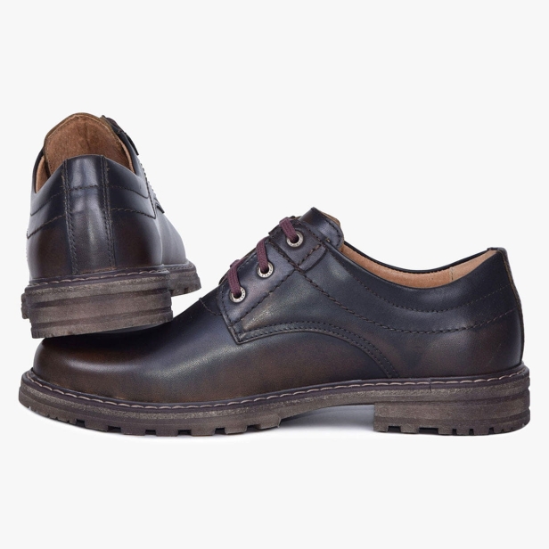 BUTY MĘSKIE TRAPERY SKÓRZANE OLIWKA KABIR KAMPOL 32/K/OL