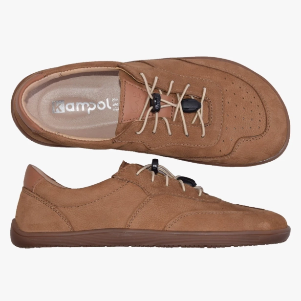 MINIMALISTYCZNE BUTY DAMSKIE BAREFOOT SZEROKIE SKÓRZANE BEŻOWE 500/410