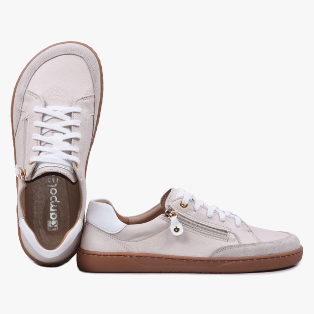 Buty barefoot damskie skórzane z zasuwakiem beżowe Kampol 505_BEZ (4).webp