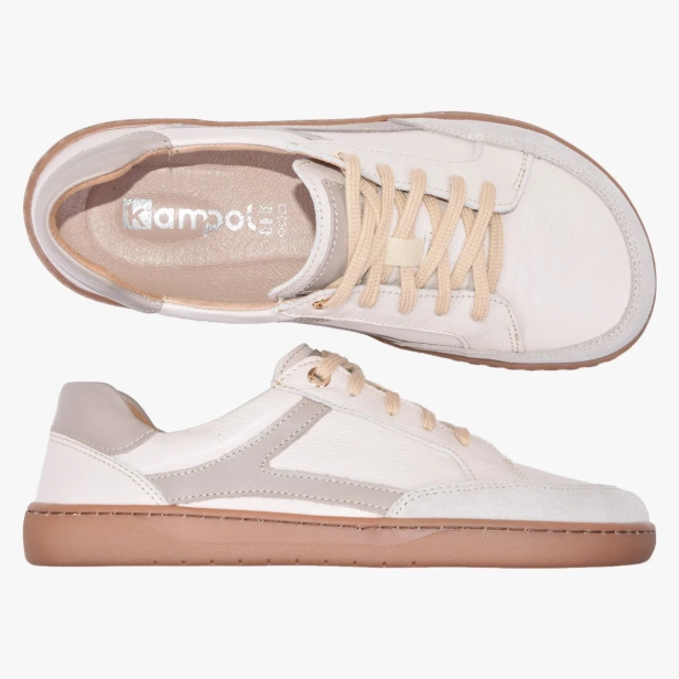 Buty damskie skórzane minimalistyczne barefoot beżowe Kampol 504_BEZ (4).webp