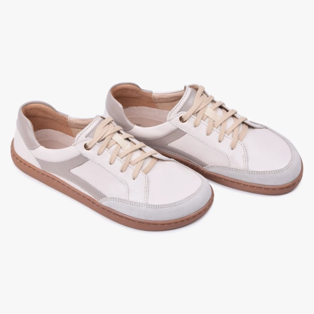 Buty damskie skórzane minimalistyczne barefoot beżowe Kampol 504_BEZ (5).webp