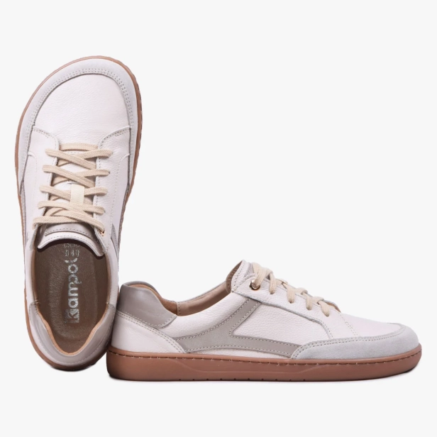 Buty damskie skórzane minimalistyczne barefoot beżowe Kampol 504_BEZ (7).webp
