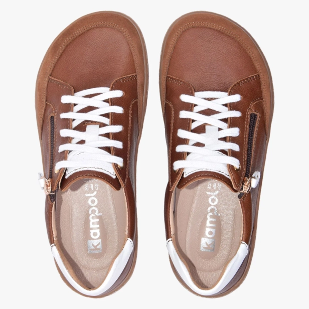 Buty damskie barefoot skórzane szerokie brązowe Kampol 505_74 (3).webp