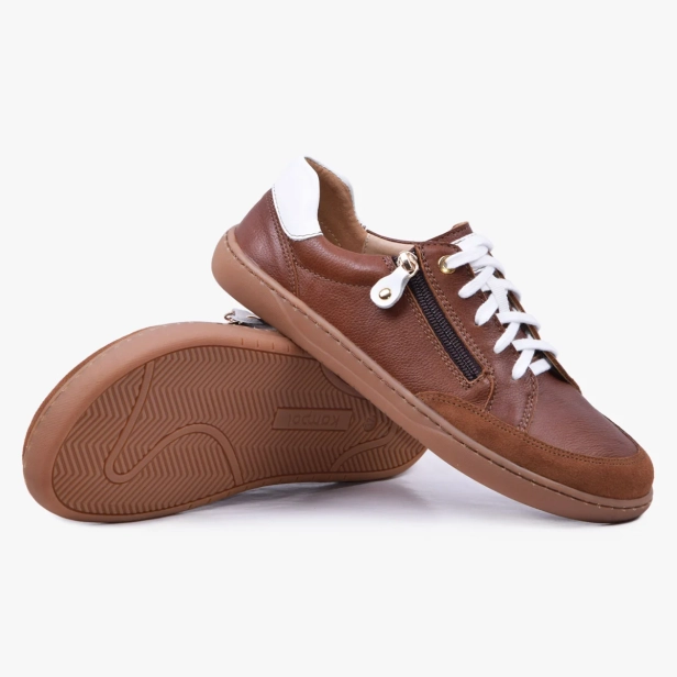 Buty damskie barefoot skórzane szerokie brązowe Kampol 505_74 (7).webp