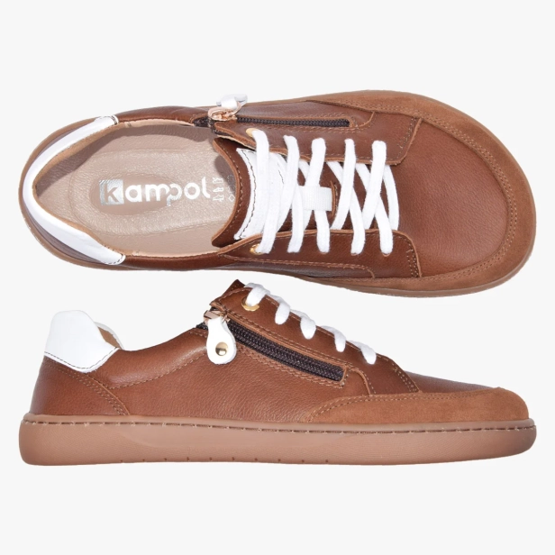 Buty damskie barefoot skórzane szerokie brązowe Kampol 505_74 (8).webp