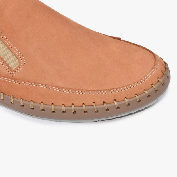Buty męskie wsuwane skórzane beżowe Kampol 51_23 (6).webp