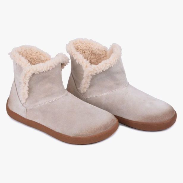 Damskie botki barefoot skórzane zimowe beżowe 029_BISCUIT Kampol (3).webp