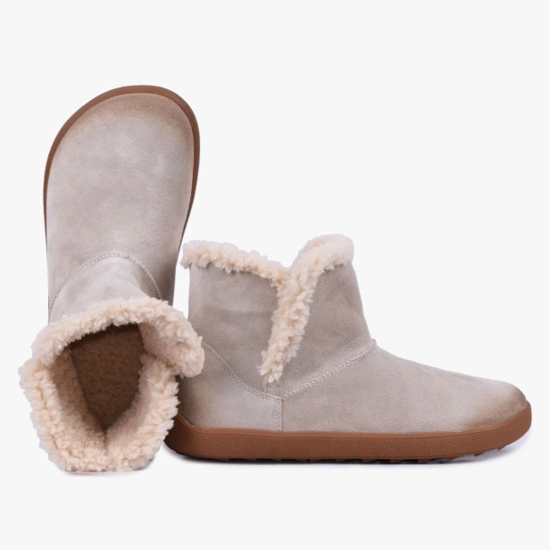 Damskie botki barefoot skórzane zimowe beżowe 029_BISCUIT Kampol (5).webp