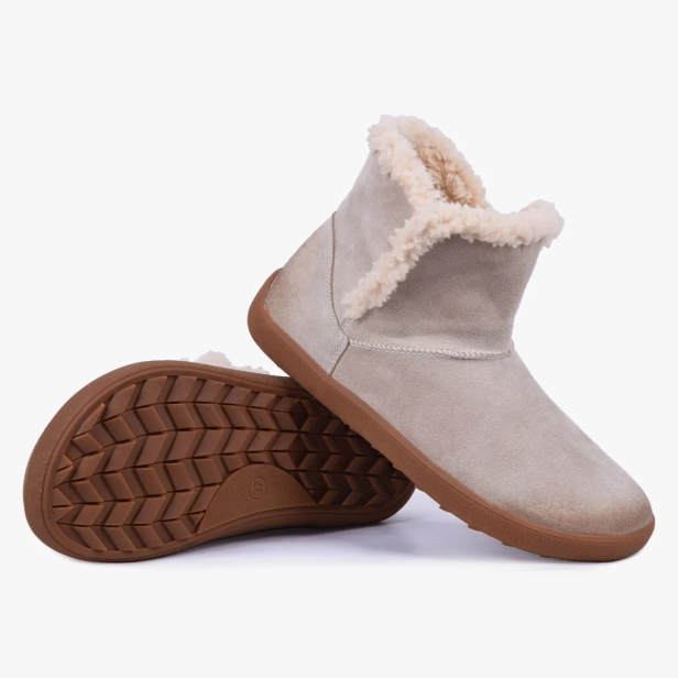Damskie botki barefoot skórzane zimowe beżowe 029_BISCUIT Kampol (7).webp