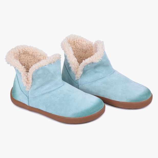 Damskie botki barefoot skórzane zimowe miętowe 029_MINT (7).webp