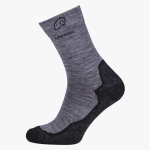 Skarpety trekkingowe z wełny merino podwójna podeszwa 70% merino szare WHI 809