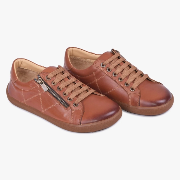 BAREFOOT BUTY DAMSKIE SKÓRZANE Z SUWAKIEM BRĄZOWE KAMPOL 013_TAN (4).webp