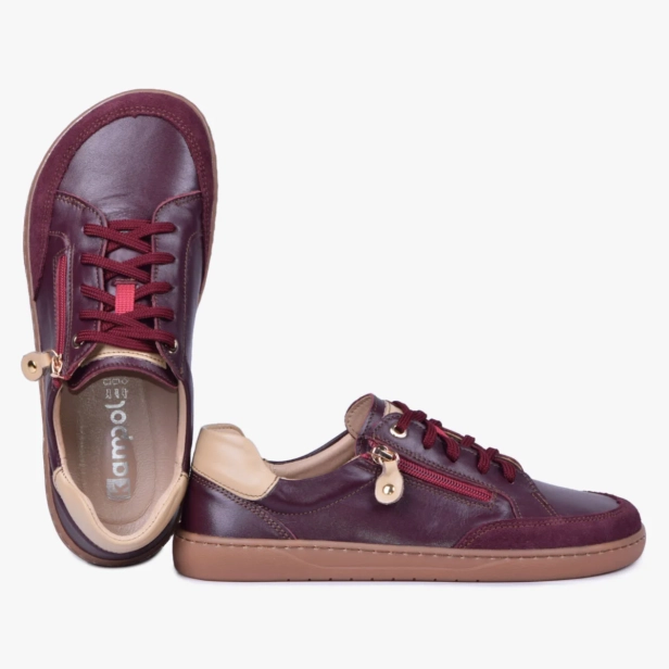 BUTY DAMSKIE BAREFOOT SKÓRZANE Z SUWAKIEM BORDOWE 505_17 (3).webp