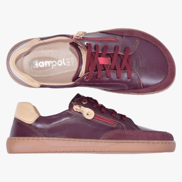 BUTY DAMSKIE BAREFOOT SKÓRZANE Z SUWAKIEM BORDOWE 505_17 (4).webp