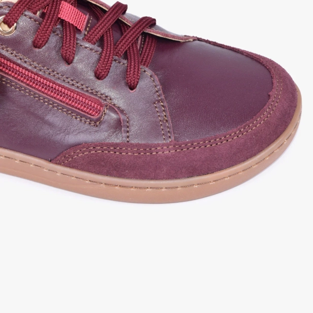 BUTY DAMSKIE BAREFOOT SKÓRZANE Z SUWAKIEM BORDOWE 505_17 (7).webp