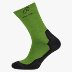 Skarpety trekkingowe z wełny merino podwójna podeszwa 70% merino zielone WHI 699