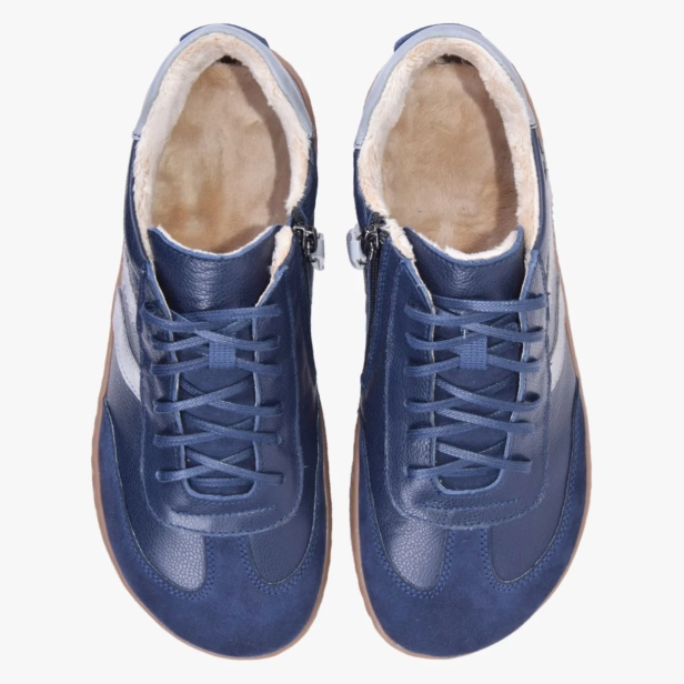 Buty damskie zimowe barefoot skórzane granatowe Kampol 600_53 (2).webp