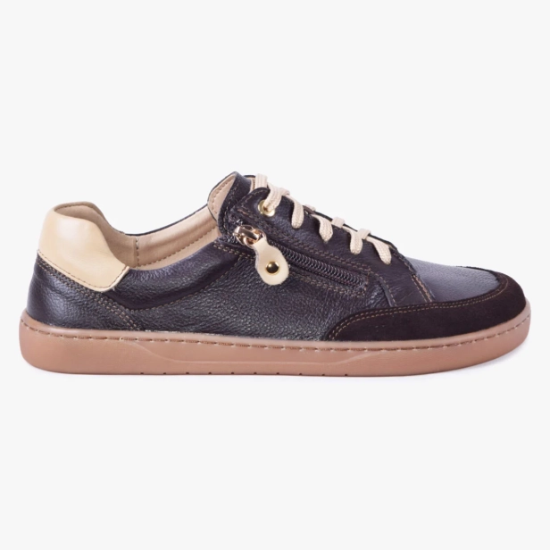 Buty damskie barefoot skórzane z suwakiem brązowe Kampol 505_65 (1).webp