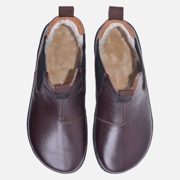 Sztyblety buty barefoot damskie zimowe skórzane brązowe Kampol 601_BR  (2).webp