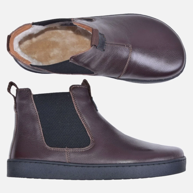 Sztyblety buty barefoot damskie zimowe skórzane brązowe Kampol 601_BR  (3).webp