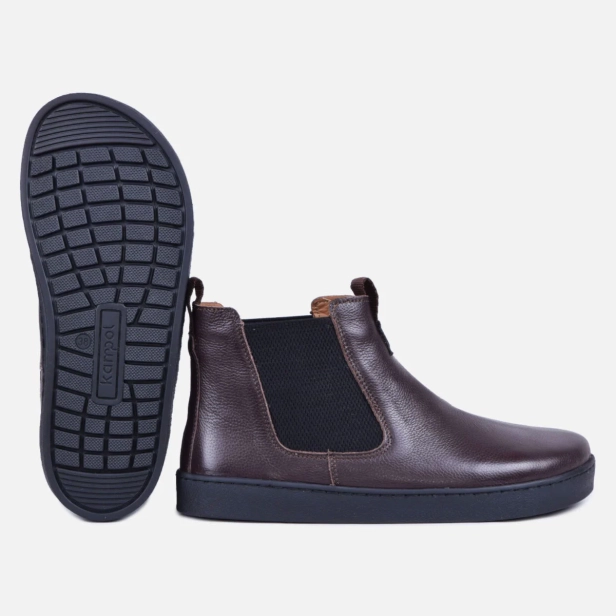 Sztyblety buty barefoot damskie zimowe skórzane brązowe Kampol 601_BR  (5).webp