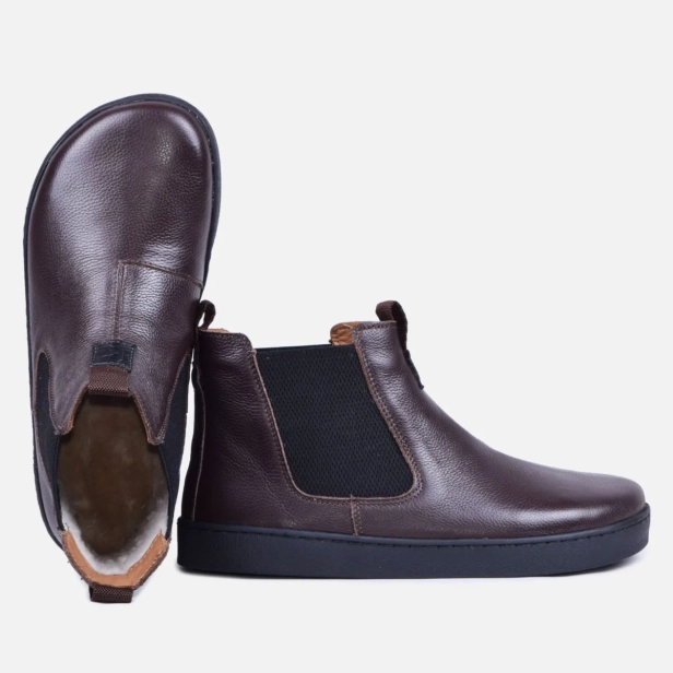 Sztyblety buty barefoot damskie zimowe skórzane brązowe Kampol 601_BR  (6).webp