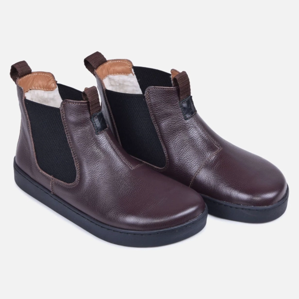 Sztyblety buty barefoot damskie zimowe skórzane brązowe Kampol 601_BR  (7).webp