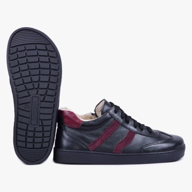 Buty barefoot zimowe damskie trzewiki skórzane czarne Kampol 600_5 (8).webp