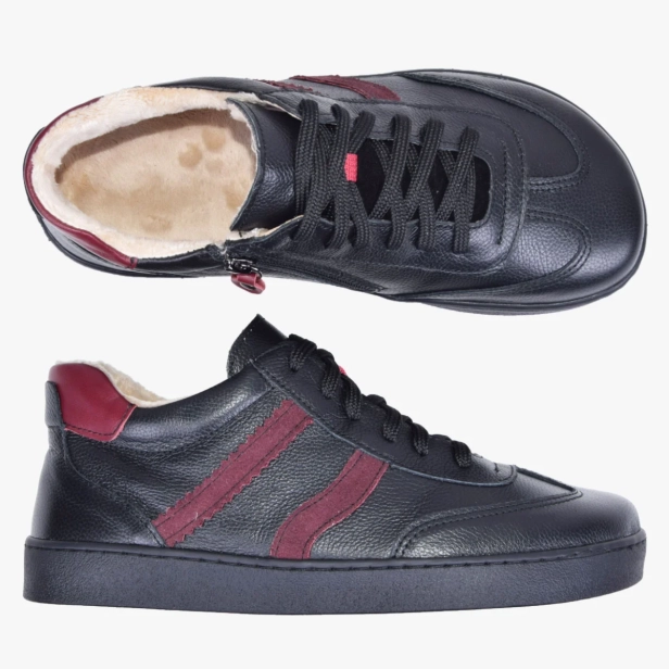 Buty barefoot zimowe damskie trzewiki skórzane czarne Kampol 600_5 (9).webp