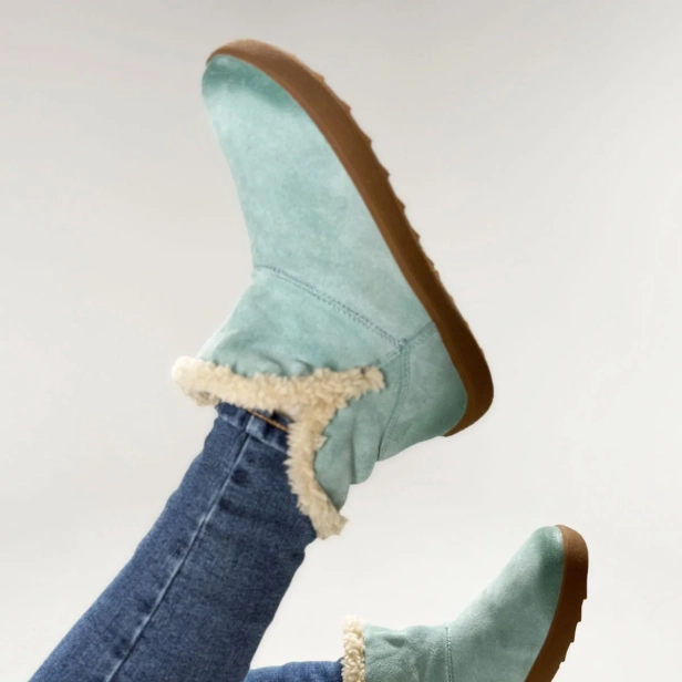 Buty damskie barefoot zimowe skórzane miętowe Kampol 029_MINT.webp