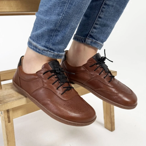 Buty barefoot damskie wsuwane skorzane brazowe Kampol 500_BR (2).webp