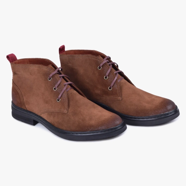 Trzewiki męskie skórzane zamszowe brązowe Kampol 136_rudy (2).webp