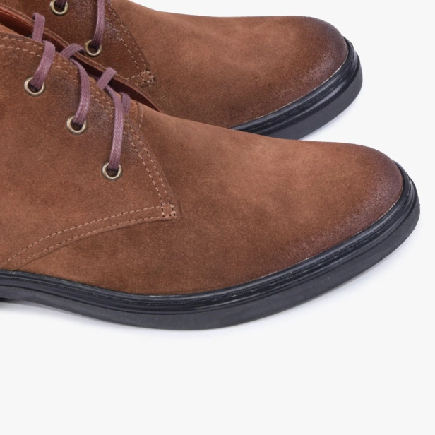 Trzewiki męskie skórzane zamszowe brązowe Kampol 136_rudy (3).webp