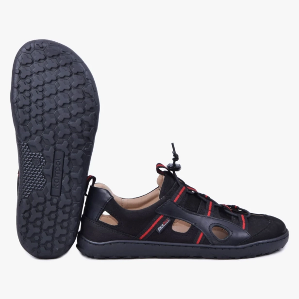 Sandały sportowe damskie barefoot skórzane czarne Kampol 526_3_S (3).webp