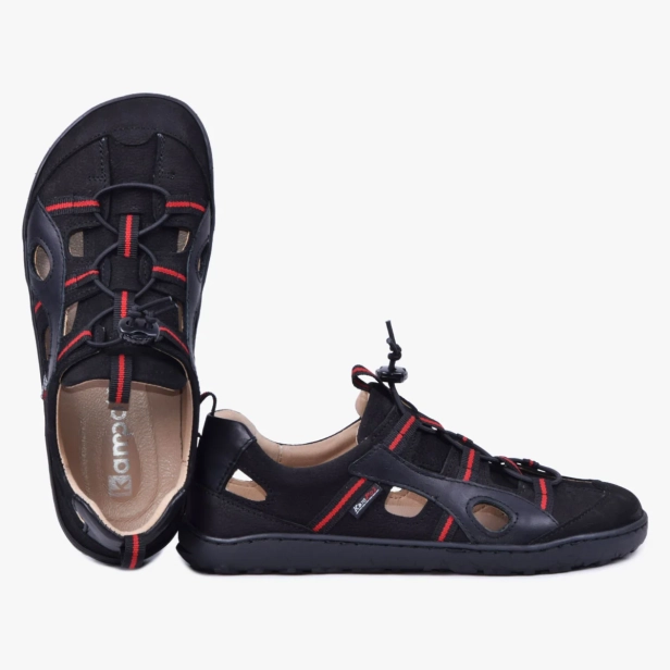Sandały sportowe damskie barefoot skórzane czarne Kampol 526_3_S (4).webp