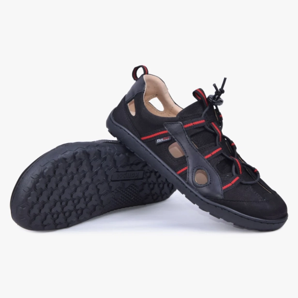 Sandały sportowe damskie barefoot skórzane czarne Kampol 526_3_S (5).webp