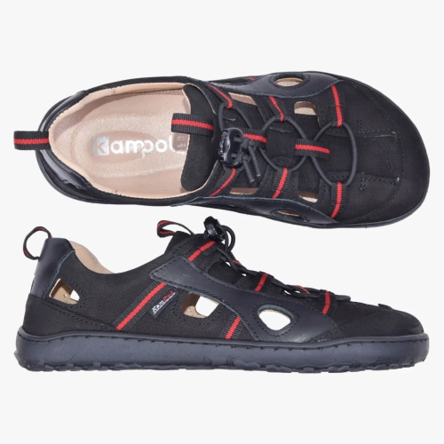 Sandały sportowe damskie barefoot skórzane czarne Kampol 526_3_S (7).webp