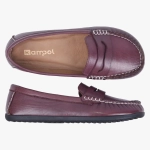 MOKASYNY DAMSKIE SKÓRZANE BAREFOOT BORDOWE 510