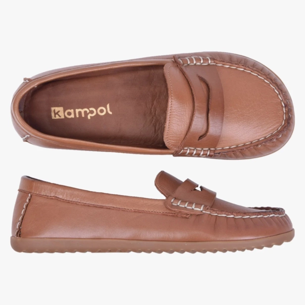 Mokasyny barefoot damskie skórzane brązowe Kampol 510_tiger (2).webp