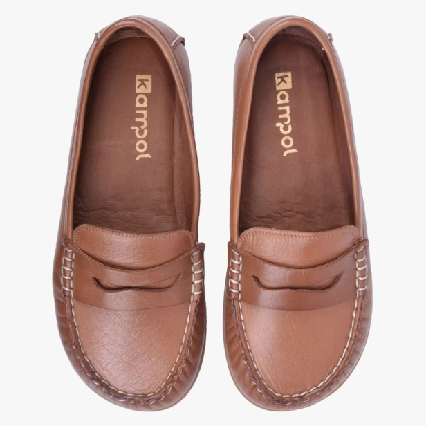 Mokasyny barefoot damskie skórzane brązowe Kampol 510_tiger (4).webp