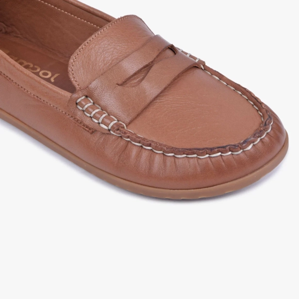 Mokasyny barefoot damskie skórzane brązowe Kampol 510_tiger (5).webp