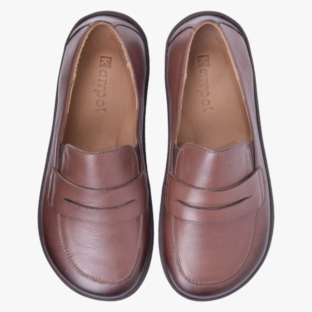 MOKASYNY DAMSKIE SKÓRZANE BAREFOOT SZEROKIE BRĄZOWE 043_AK (4).webp