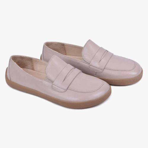 MOKASYNY DAMSKIE SKÓRZANE SZEROKIE BAREFOOT BEŻOWE KAMPOL 043 (1).webp