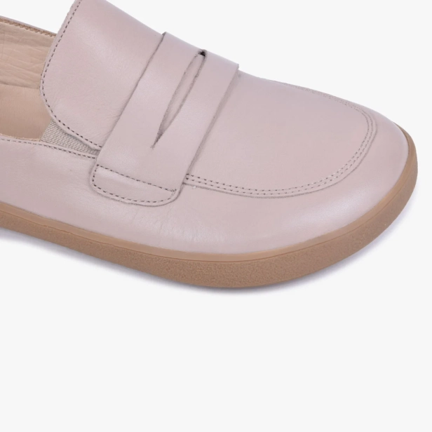 MOKASYNY DAMSKIE SKÓRZANE SZEROKIE BAREFOOT BEŻOWE KAMPOL 043 (2).webp