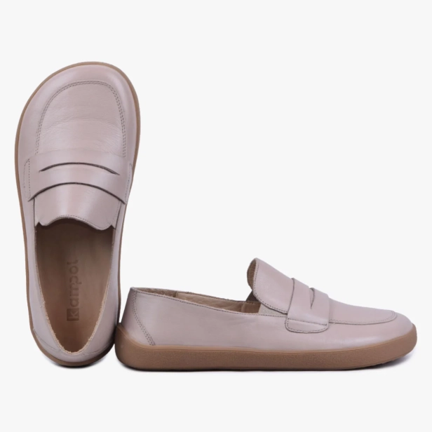 MOKASYNY DAMSKIE SKÓRZANE SZEROKIE BAREFOOT BEŻOWE KAMPOL 043 (3).webp